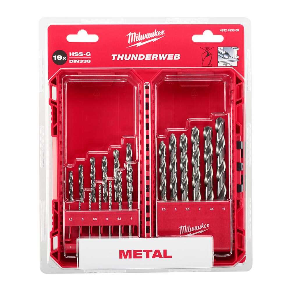 MILWAUKEE METAL MATKAP UCU SETI 19 PARÇA(1-10) THUNDERWEB SERI